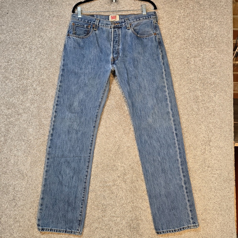 Levi's 501 jeans Mens 34x32 Blue Straight Leg Button Fly cotton
